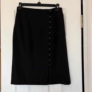Classic Black Button-Front Women's Skirt